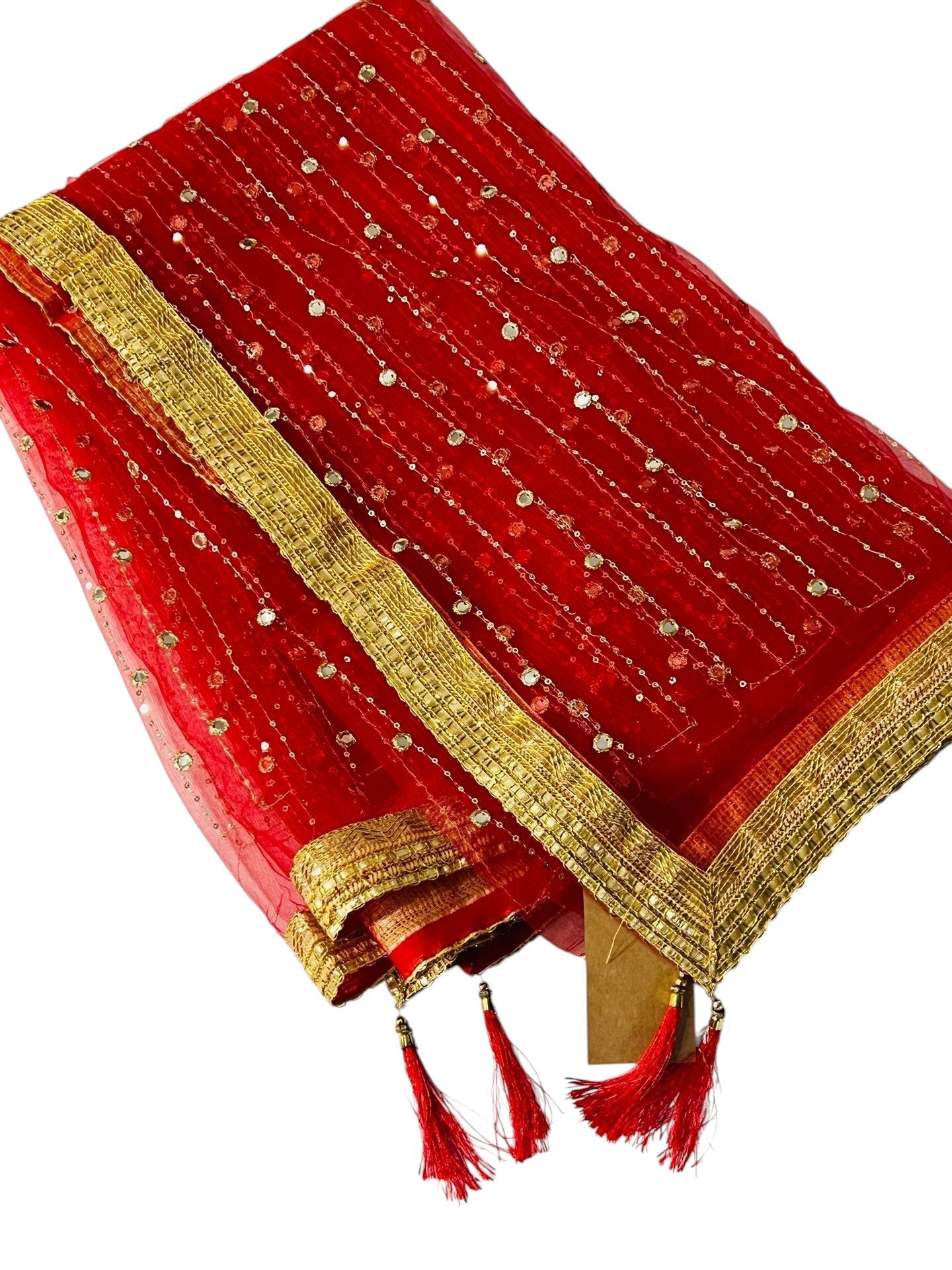 Red net dupatta