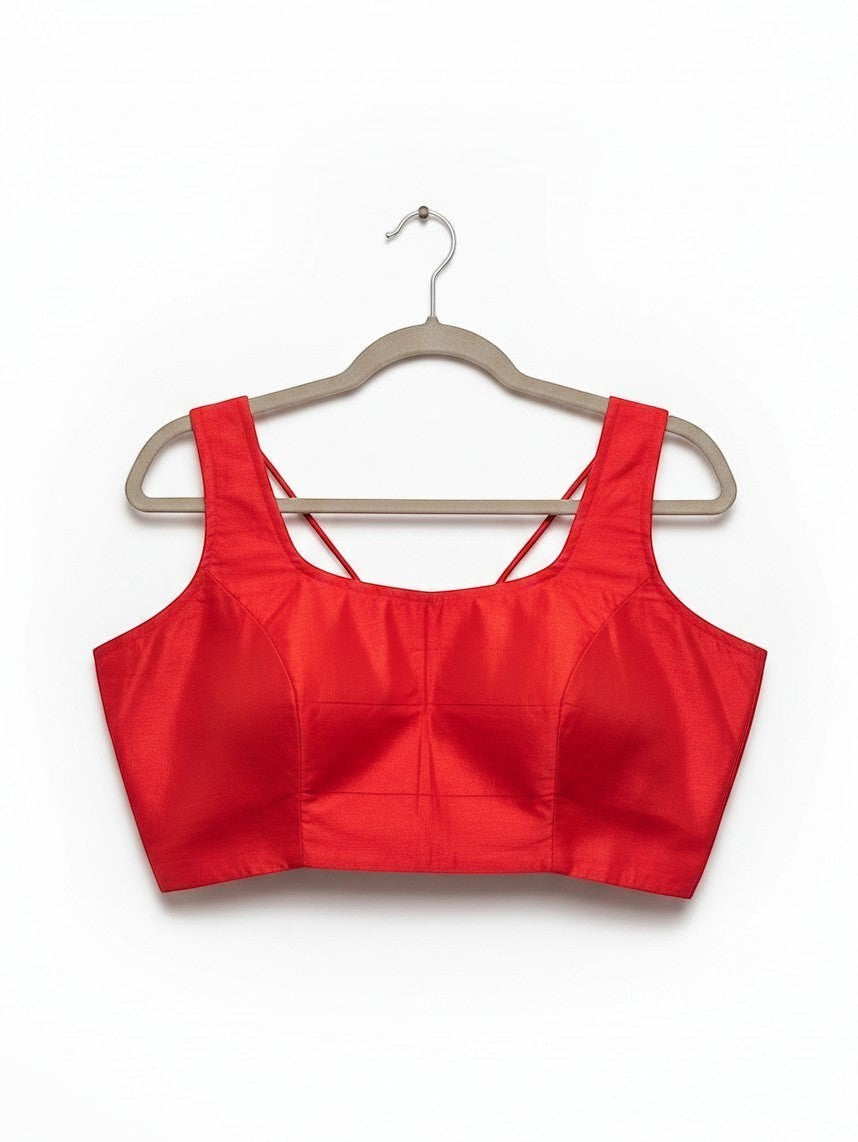Sleeveless Ethnic Crop Top Blouse for Women