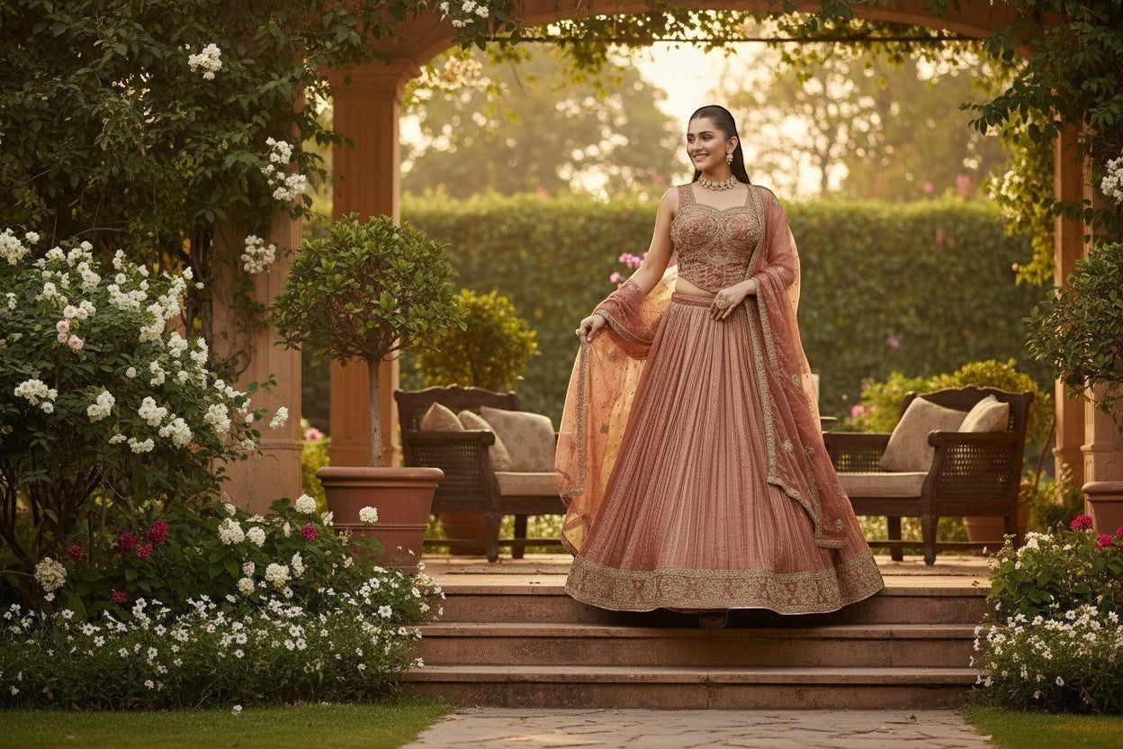 Embroidered lehenga And Blouse Set