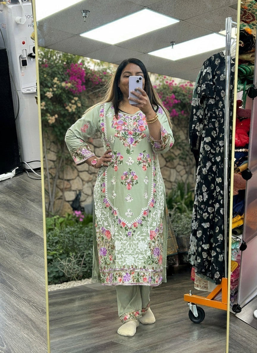 Traditional Embroidered Kurti Set