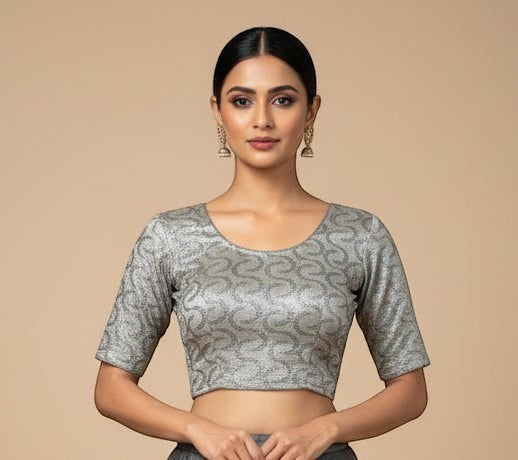 Embroidered Crop Top Blouse