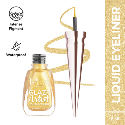 Mila Beaute Glaze Artist Waterproof & Smudge Proof Eyeliner - Magical Gold