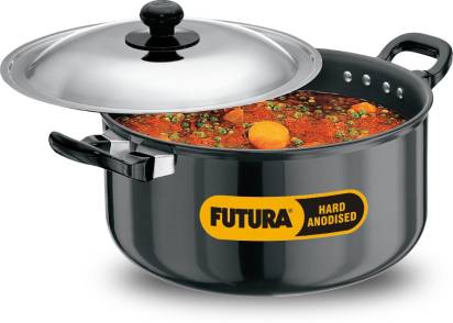 Hawkins Futura Hard Anodised Cook-n-Serve Stewpot 5 L with Lid (AST50)