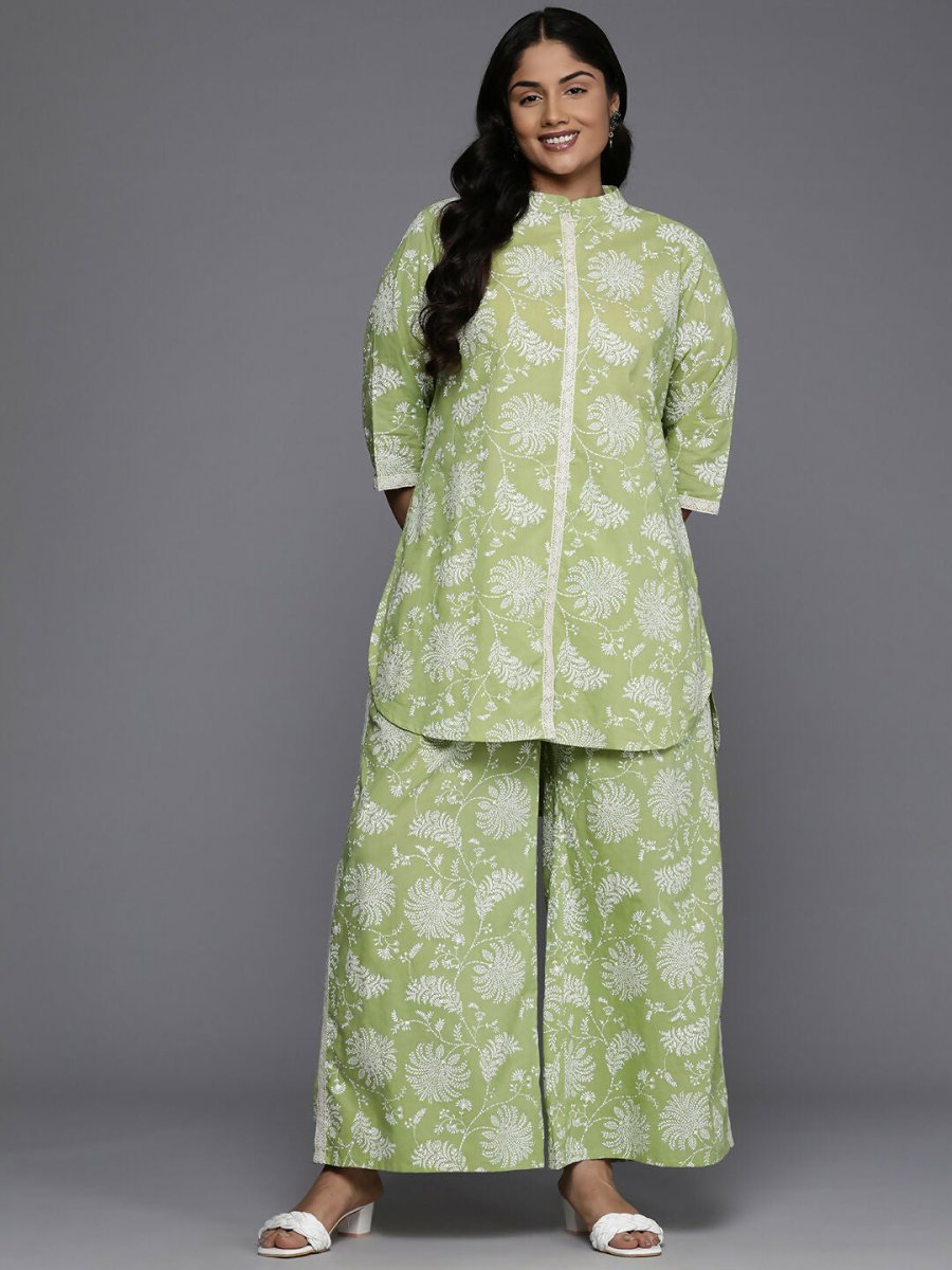 Ahalyaa Women's Traditional wear Co-ords - Green
