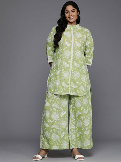 Ahalyaa Women's Traditional wear Co-ords - Green