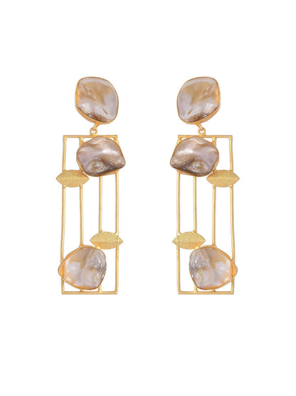 VOJ Women Gold Color stainless steel Earrings