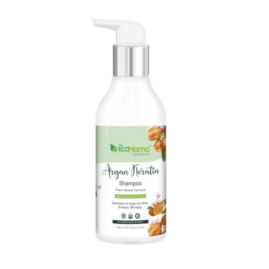 The Eco Mama Argan Keratin Shampoo With Amla Oil, Bhringraj Oil, and Vitamin E