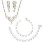 AanyaCentric Gold-Polished Mangalsutra Pendant Earring Set & Silver Plated Anklet