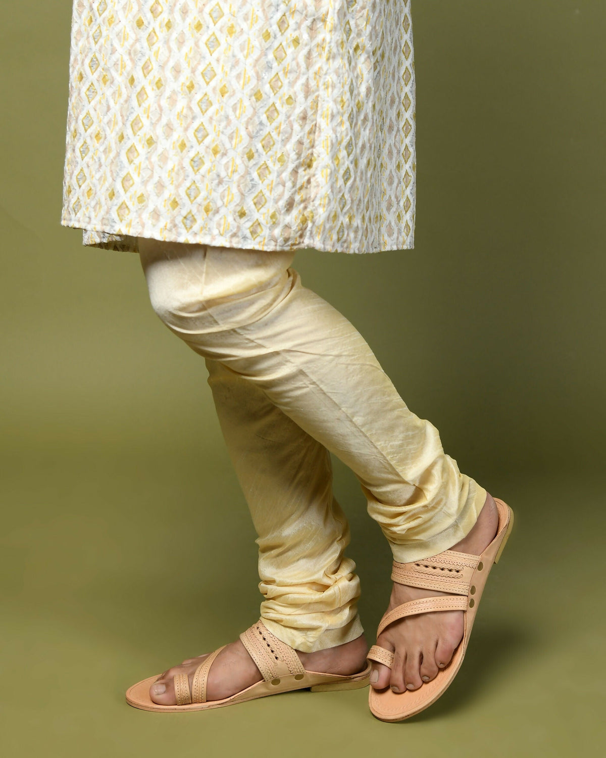 Stepsoft Men Natural Leather Kolhapuri Chappals – Ethnic Footwear For Festive Wear
