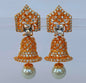 White Ad Pearl And Stones Jhumkas