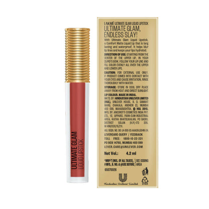 Lakme Ultimate Glam Matte Liquid Lipstick - Nude Myth