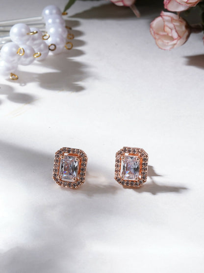 stone stud (Rose gold) - Ruby Raang