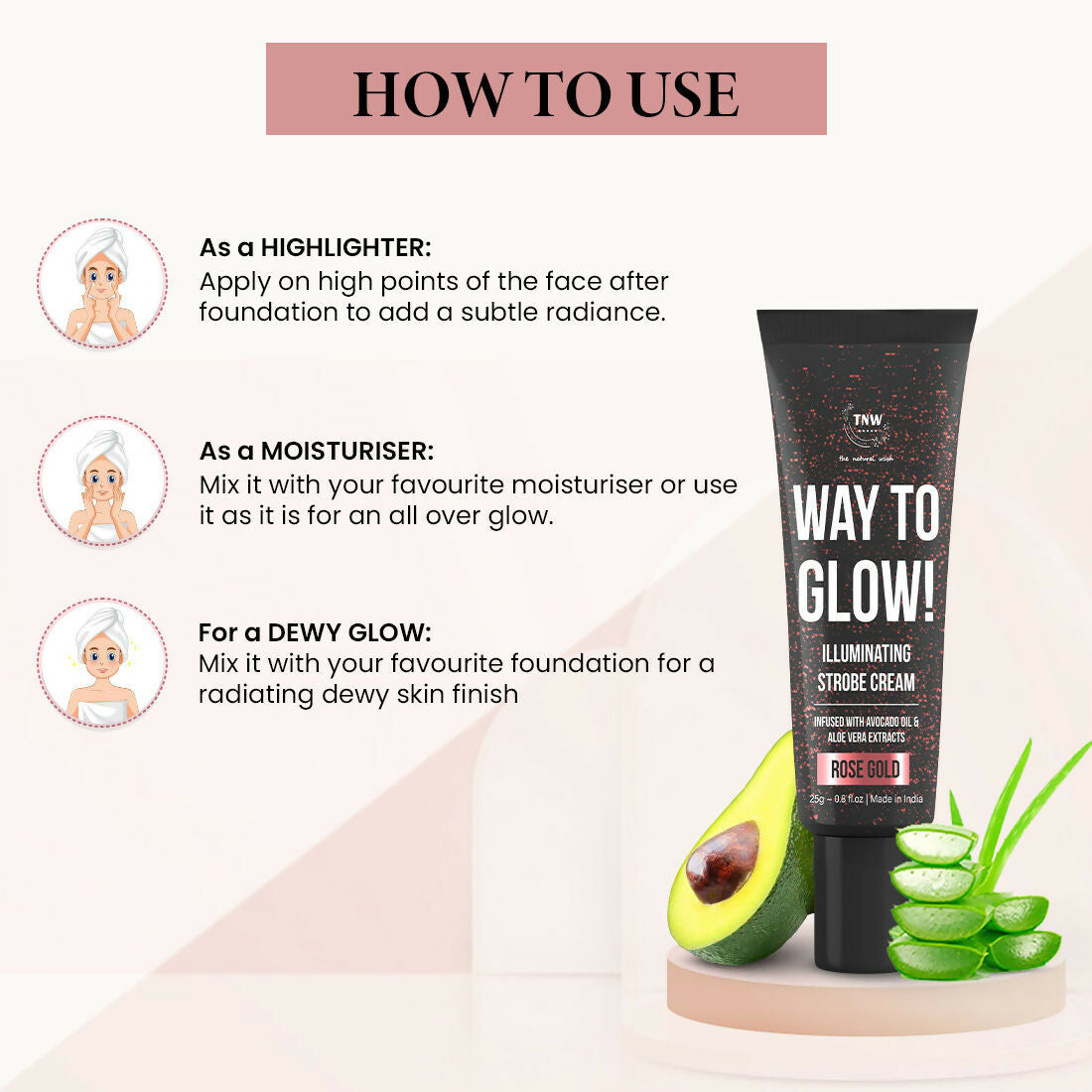 The Natural Wash Way To Glow! Illuminating Strobe Cream - 01 Rose Gold