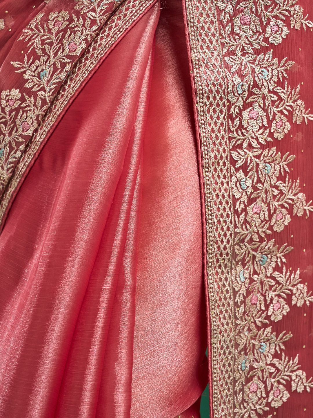 kasee Floral Embroidered Silk Blend Saree