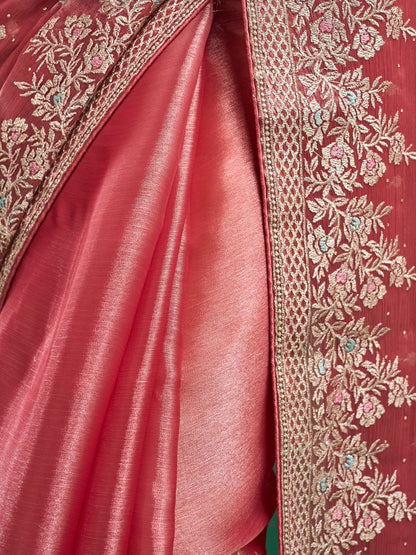 kasee Floral Embroidered Silk Blend Saree