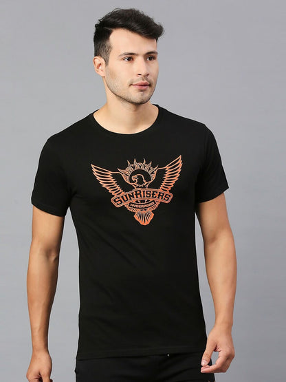 Fancode Sunrisers Hyderabad Logo Print Round Neck Cotton IPL T-shirt