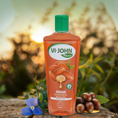 VI-JOHN Naturale Argan Enriched Hair Oil Moisture & Soft with Vitamin A.E & F