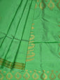 Light Green Uppada Silk Handloom Saree with Karpur Pallu Design - Global Threads