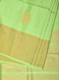 Light Green Uppada Silk Handloom Saree with Nilamabri Buta Design - Global Threads