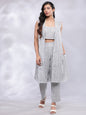 BohoJazz Striped Linen Three Piece Co-ord Set - Blue & White
