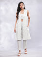 BohoJazz Striped Linen Three Piece Co-ord Set - White & Blue