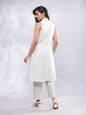 BohoJazz Striped Linen Three Piece Co-ord Set - White & Blue