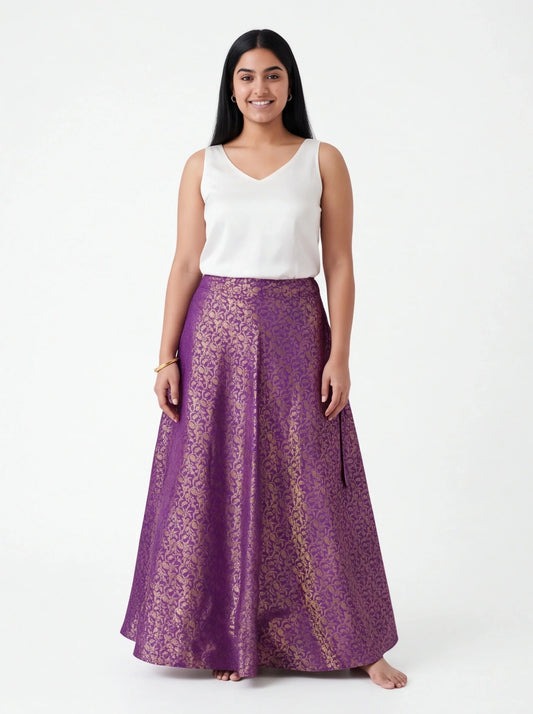 Purple brocade skirt / lehenga