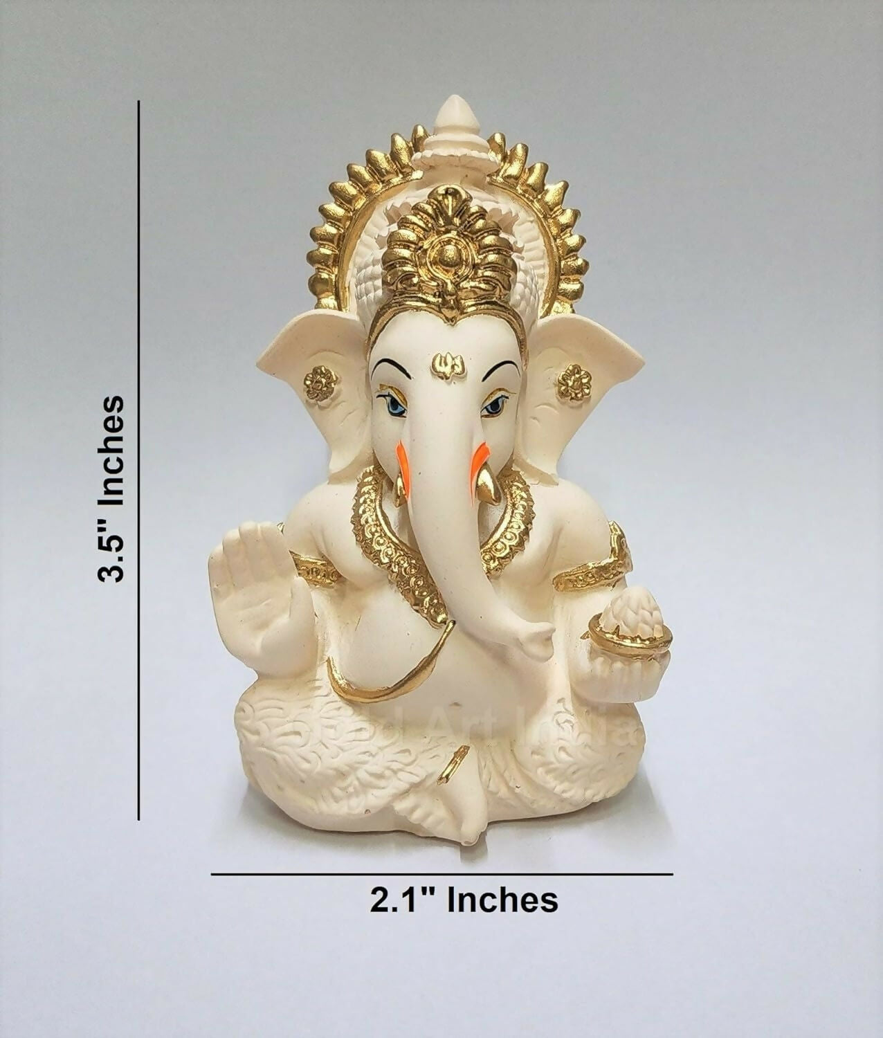 Gold Art India Peach Ivory Finish Ganesha Idol