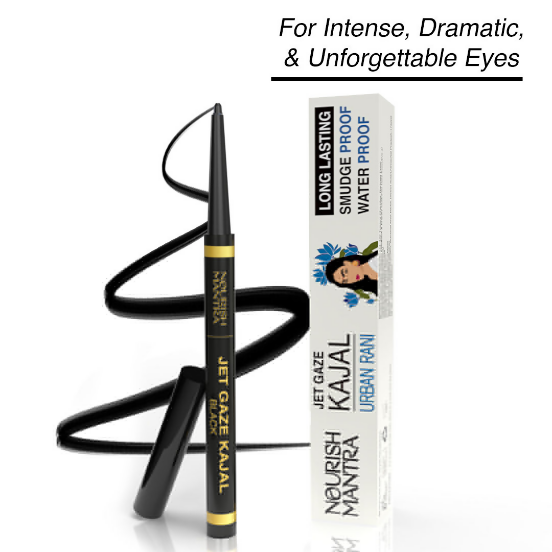 Nourish Mantra Jet Gaze Kajal Urban Rani - Black with Almond Oil & Vitamin E