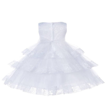 Asmaani Baby Girl's white Colour Satin A-Line Maxi Full Length Dress (AS-DRESS-22115)