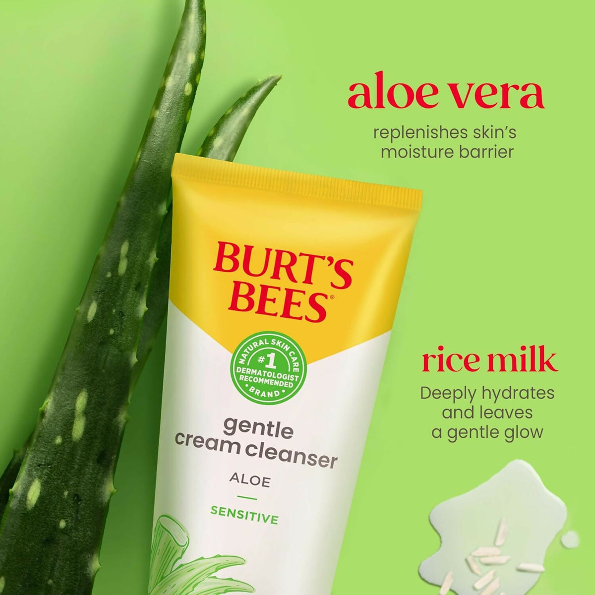Burt's Bees Gentle Cream Cleanser with Aloe for Sensitive Skin