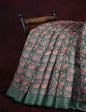 Light Green Lotus Print Semi Chanderi Saree By Gayathri Reddy Designer Studio
