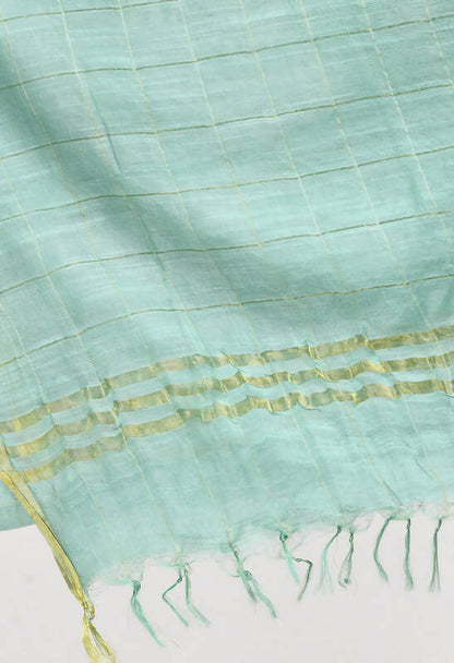 Mominos Fashion Moeza Women's Cotton Zari Box Pista Green Dupatta