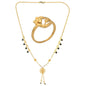 AanyaCentric Gold-Polished Mangalsutra & Ring Set