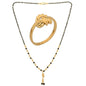 AanyaCentric Gold-Polished Mangalsutra & Ring Set