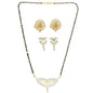 AanyaCentric Gold-Polished Mangalsutra with Pendant, 2 Pair Earrings