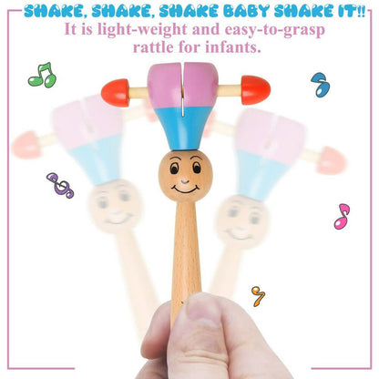 Matoyi Maraca Wooden Baby Rattle