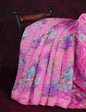 Neon Pink Printed Semi Chanderi Saree By Gayathri Reddy Designer Studio