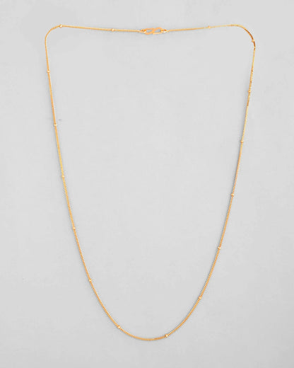VOJ Gold-Polished Small Gold Beads Chain For Women