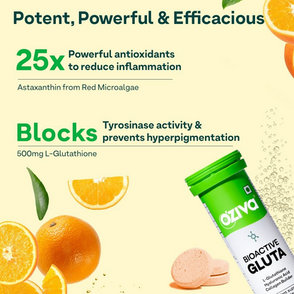 OZiva Bioactive Gluta Fizzy (L-Glutathione) Tablets