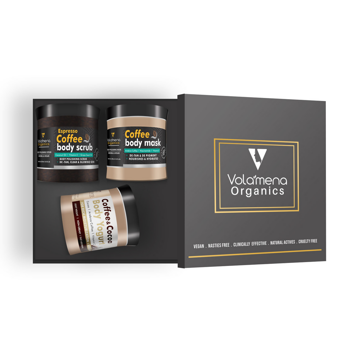 Volamena Organics Coffee De-Tan Body Polishing Kit