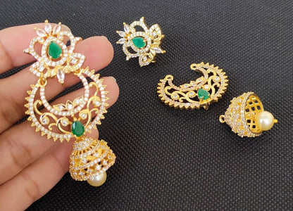 AD Emeralds Designer Jhumkas