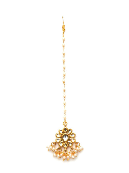 Kundan Maang Tikka (Gold) - Ruby Raang