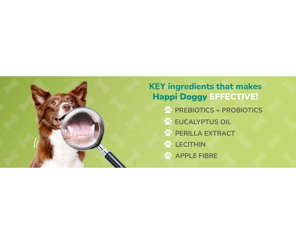 Happi Doggy Dental Chew Care Hip & Joint Support Rosehip & Okra