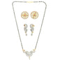 AanyaCentric Gold-Polished Mangalsutra with Pendant, 2 Pair Earrings