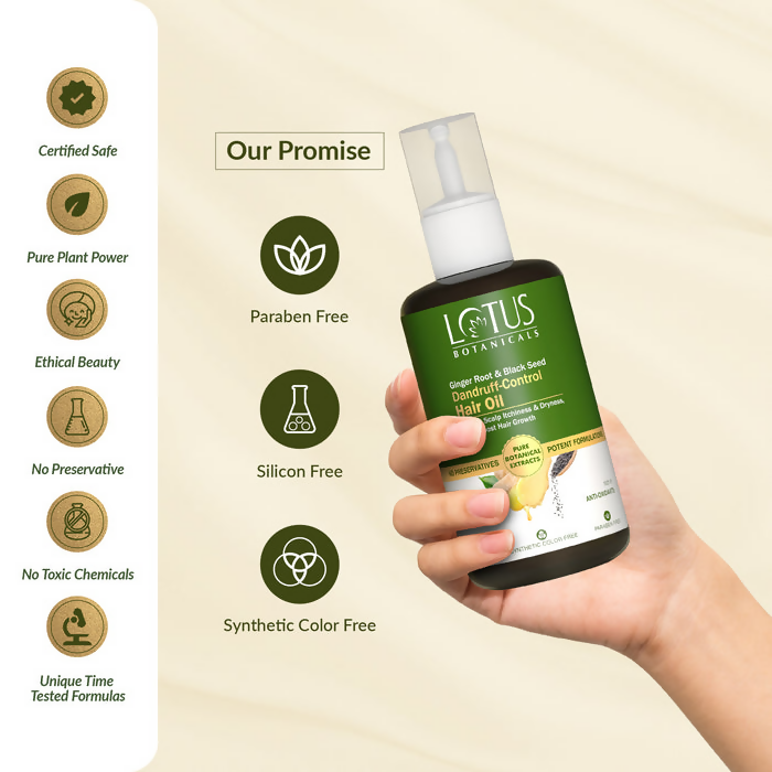 Lotus Botanicals Ginger Root & Black Seed Dandruff Control Hair Oil