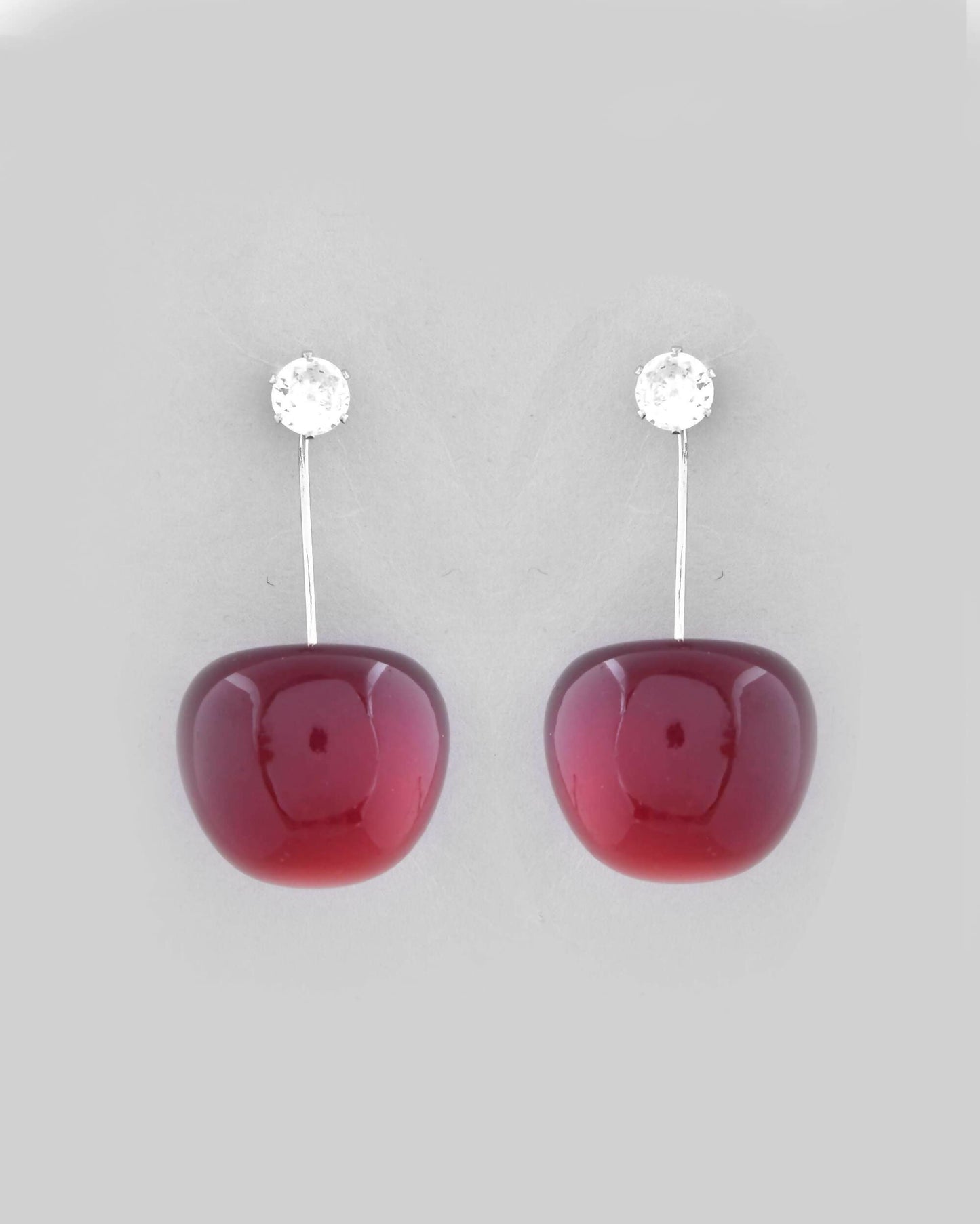 VOJ Gold-Polished Cherry Drop Earrings