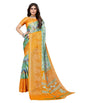 Vamika Green Chiffon Brasso Bollywood Style Woven Saree (KARUNA YELLOW)