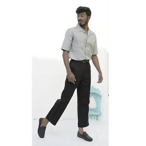 Diva Globe Grey Lapel Collar Shirt