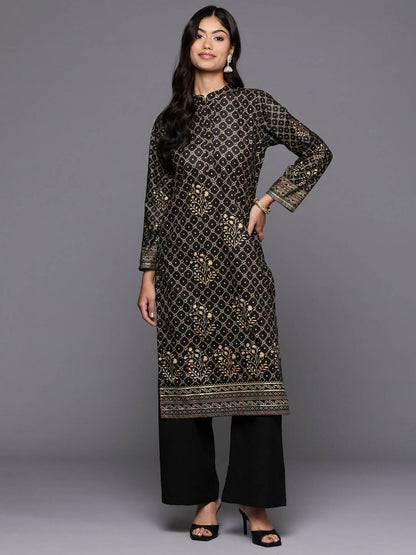 Ahalyaa Women's Traditional wear Kurta - Black